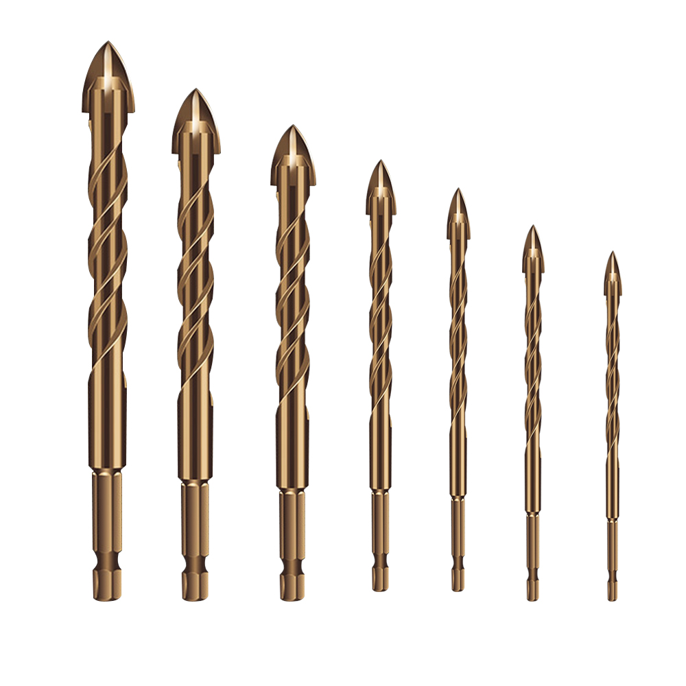 7-teiliges Hartmetall-fliesenbohrer-set Mit Sechskantschaft Und Wolframkarbidspitzen Für Standardbohrmaschinen