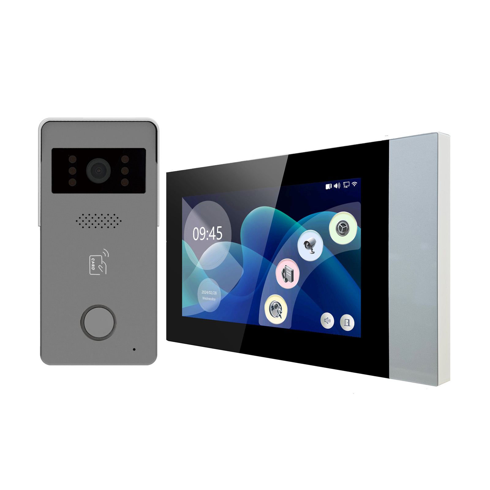 Video-gegensprechanlage Mit 7-zoll-lcd-touchscreen, Infrarot-nachtsichtkamera Und Zwei-wege-überwachungssystem