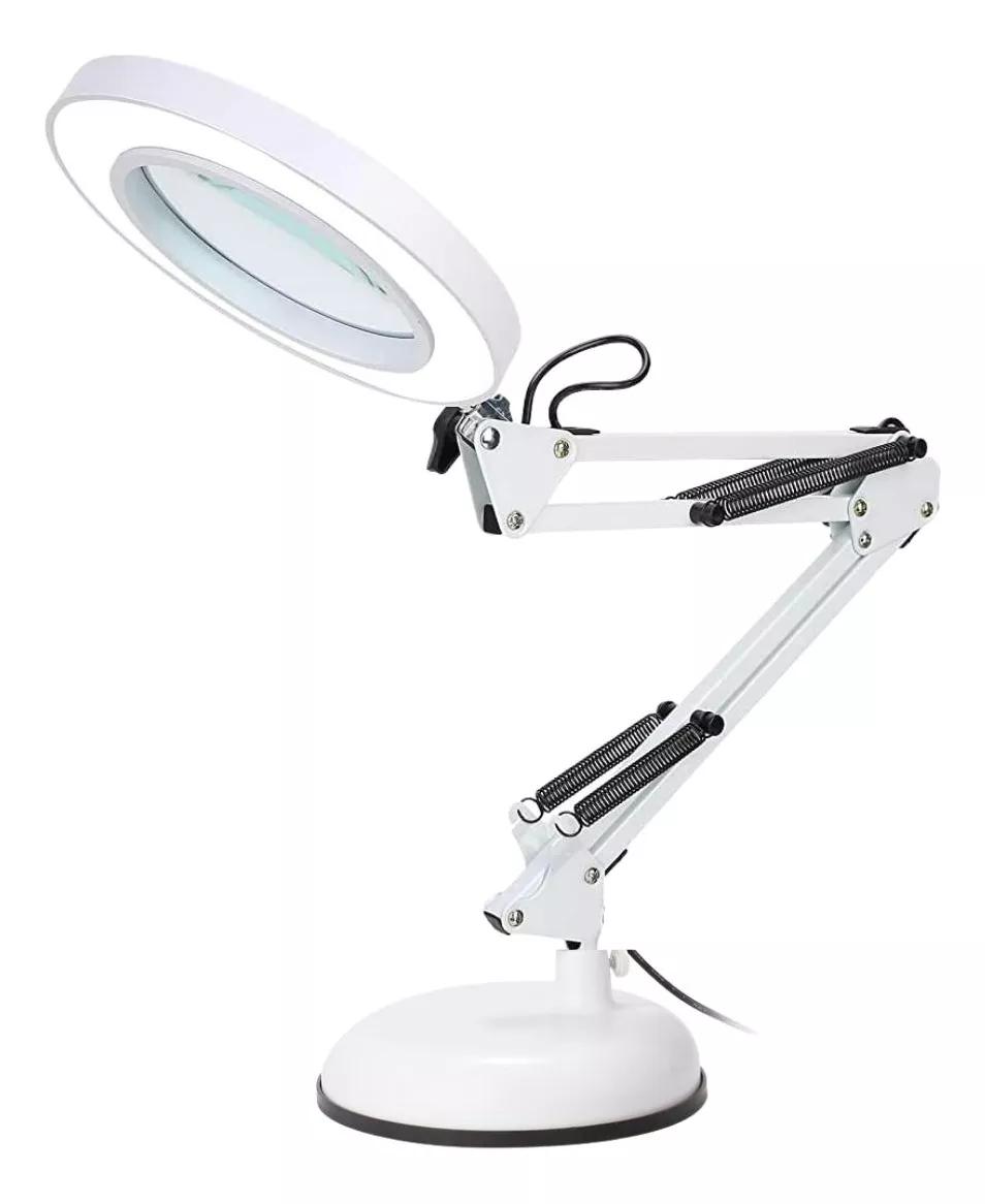10-fache Vergrößerungslupe Mit Integrierter Led-beleuchtung, 10 Helligkeitsstufen, 3 Farben, Flexiblem Arm Und Fuß