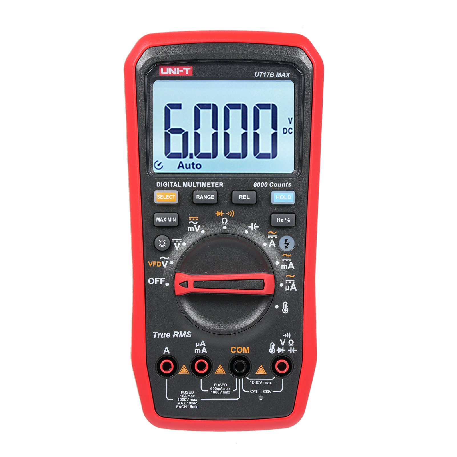 Uni-t Ut17b Max 1000v 6000 Count Digitalmultimeter, Frequenzumrichter-tester (vfd), Ac/dc-spannungs- Und Strommessung, Widerstand, Kapazität