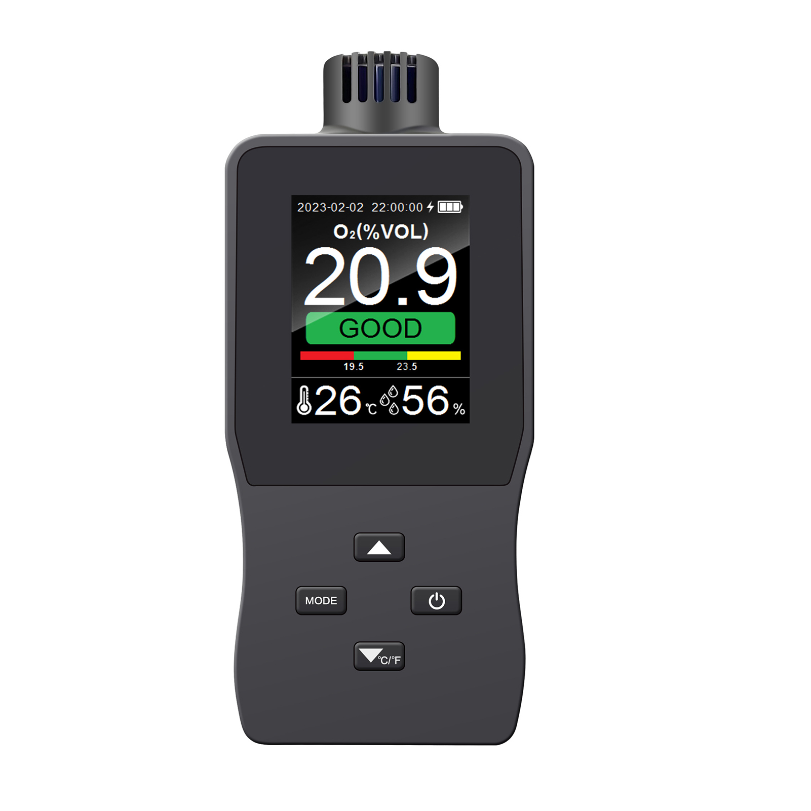 Tragbarer Sauerstoffdetektor 0–30 % Vol Mit Alarm – Usb-typ-c-aufladbares Analysegerät – Messgerät Für Zuhause Und Auto