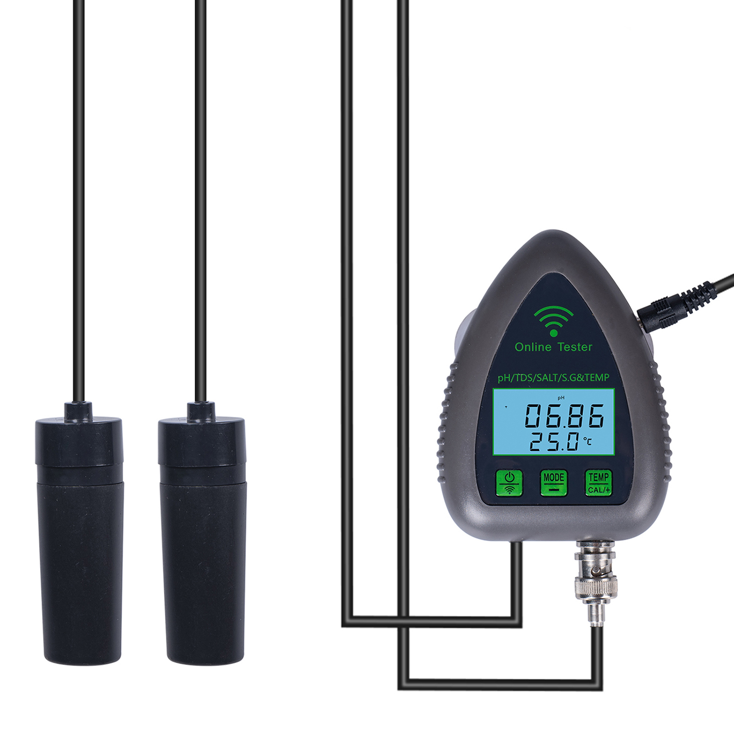 Tuya Wifi 5-in-1 Wasserqualitätsmonitor (ph-wert, Gesamtgehalt An Gelösten Feststoffen, Dichte, Salzgehalt, Temperatur) - Multifunktionstester