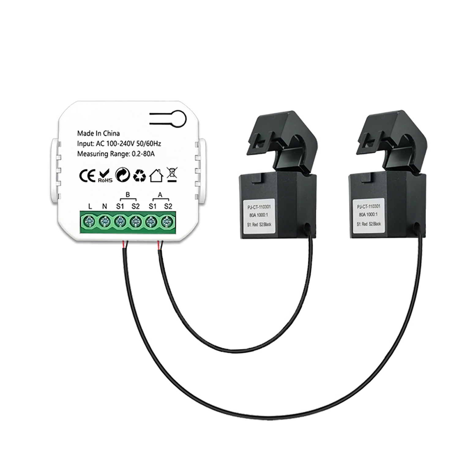 Tuya Zigbee Zwei-wege-smart-energiemonitor, Zweikanal 2ct, Gateway Erforderlich
