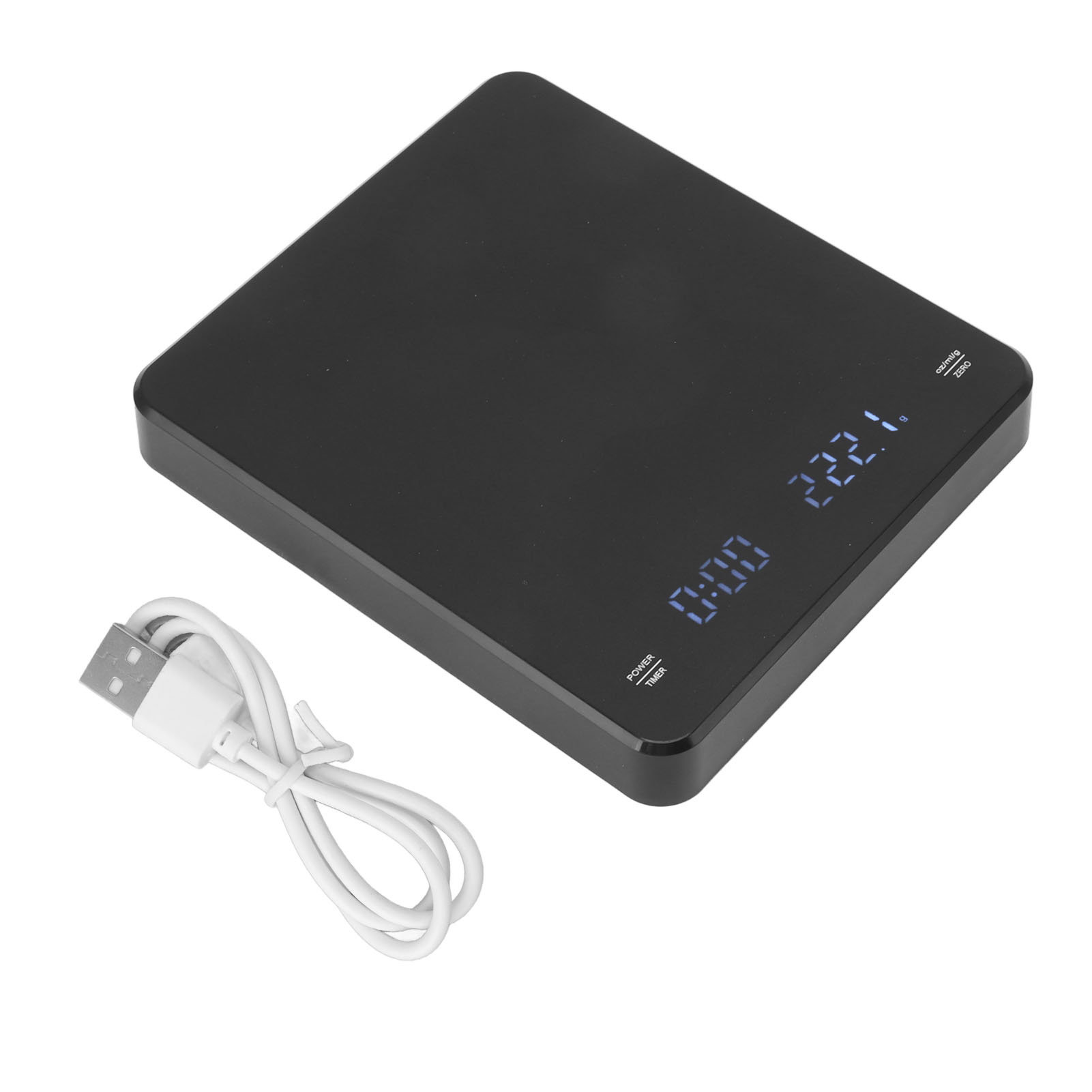 Kaffeewaage Mit Timer, 0,3 G Genauigkeit, 3000 G Kapazität, Automatische Tarafunktion, Usb-aufladbar Für Baristas Und Küchen