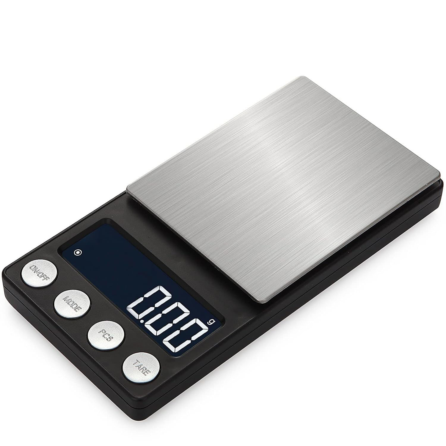 Elektronische Taschenwaage (0,01 G – 500 G) Mit Edelstahlplattform, Lcd-buchstabenanzeige Und 7 Einheiten Für Schmuck, Pulver Und Küche