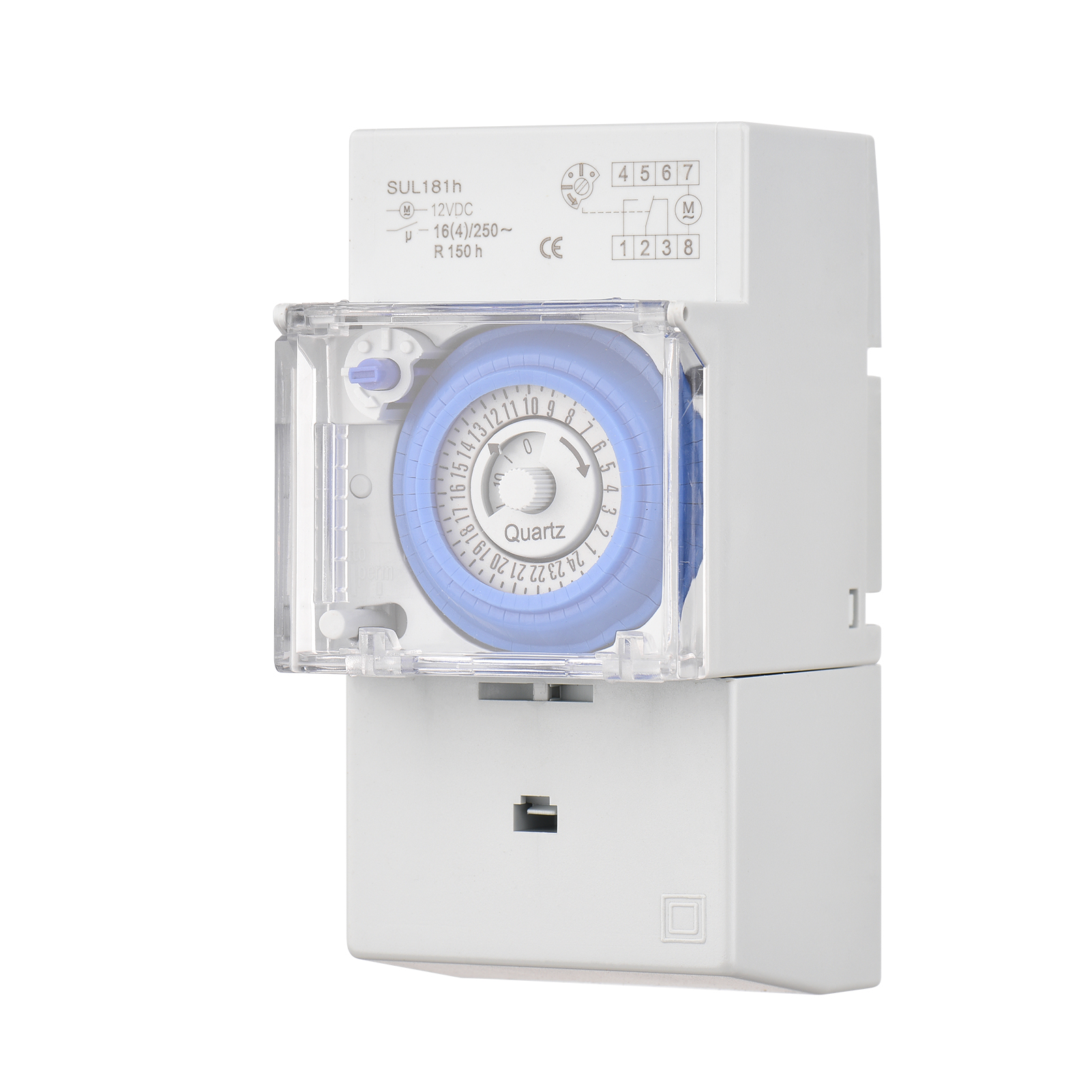 Mechanischer 24-stunden-timer, 12 V Dc, 48 Programmierbare Zyklen, Din-schienen-zeitschalter Für Schaltschränke