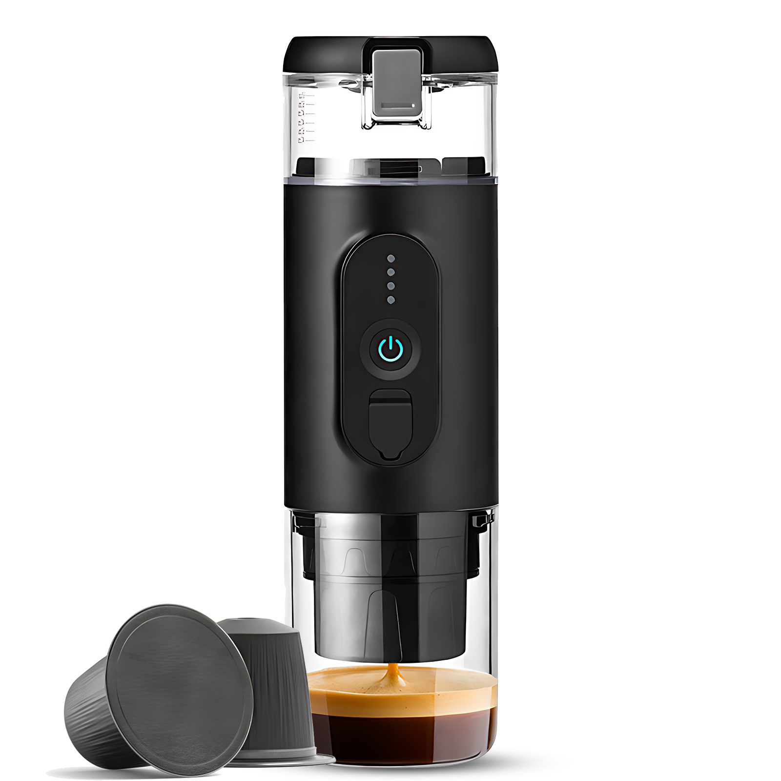 Tragbare, Kabellose Kaffeemaschine Mit 18 Bar Espressofunktion, Wiederaufladbarem 2500-mah-akku Und Zwei 60-ml-wassertanks