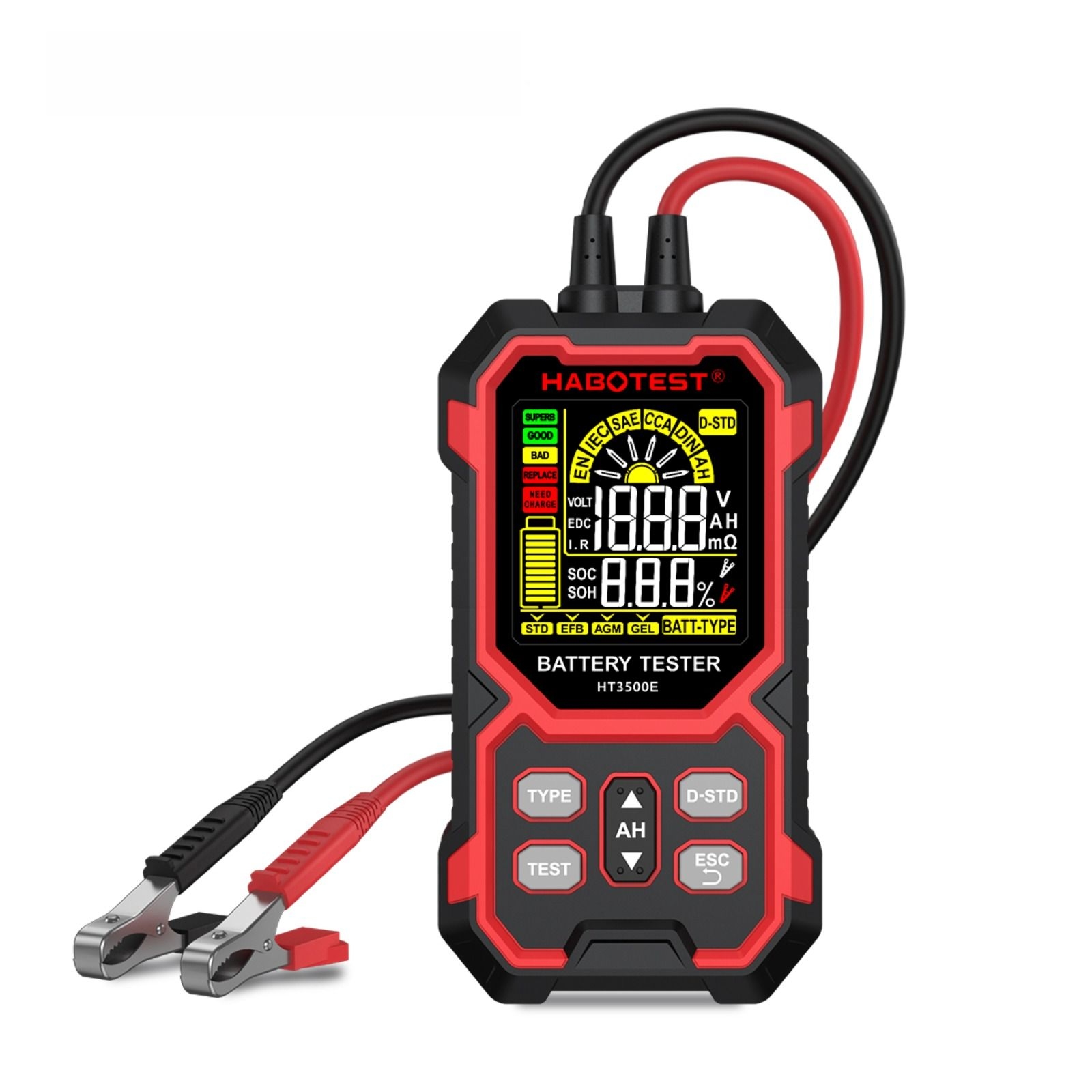 Batterietester 0–24 V, Misst Den Innenwiderstand ±1 % Für Blei-säure-, Lithium- Und Agm-batterien – Für Auto, Motorrad, Fahrzeug