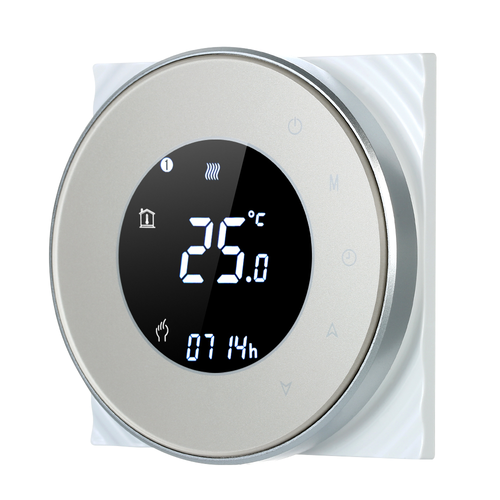 Gasthermostat Mit Hintergrundbeleuchtetem Touchscreen, Kompatibel Mit Echo Und Google Home, Programmierbare 5+2 Perioden