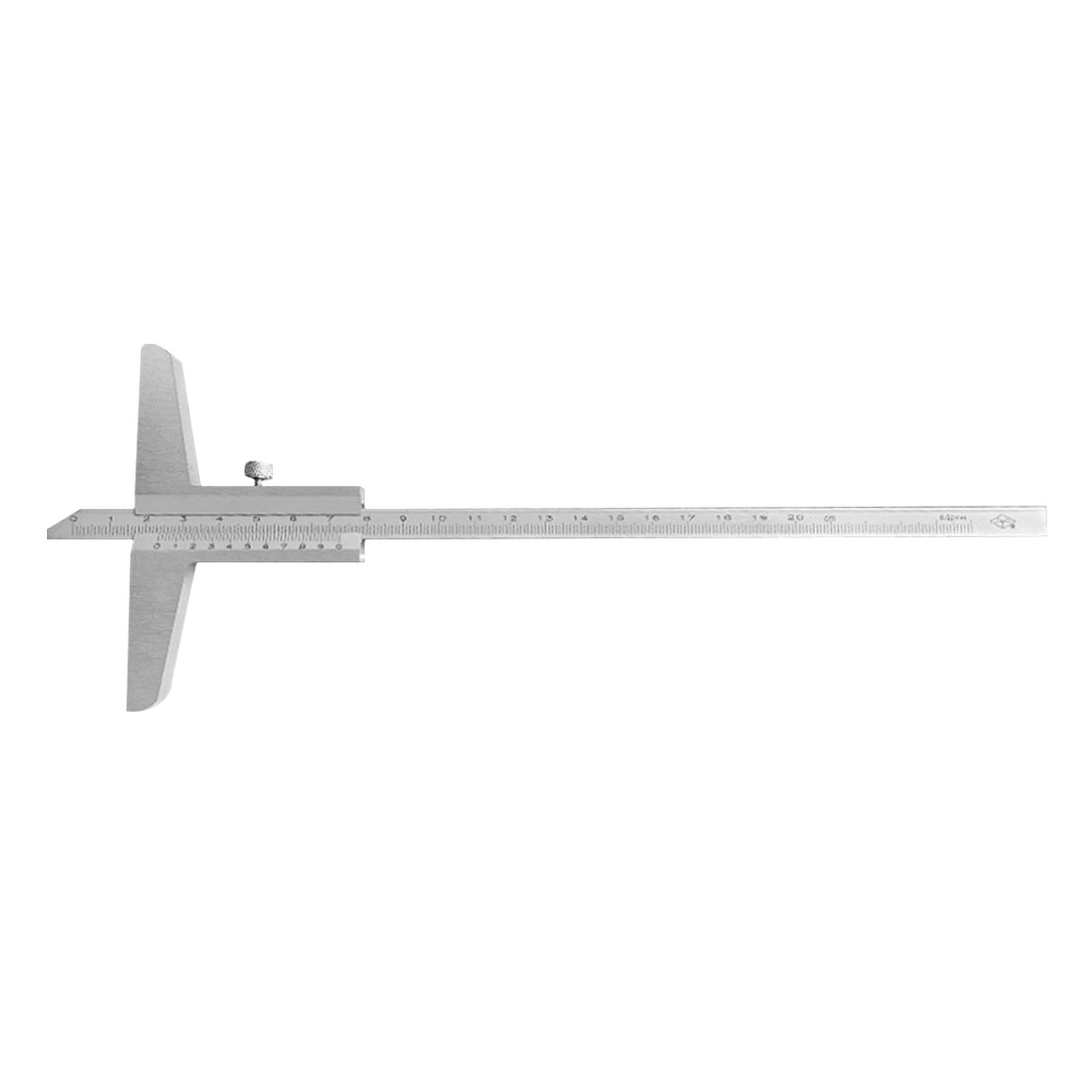 Tiefenmessschieber Aus Kohlenstoffstahl, 0–150 Mm, Genauigkeit 0,02 Mm, Gravierte Skala Zur Qualitätskontrolle