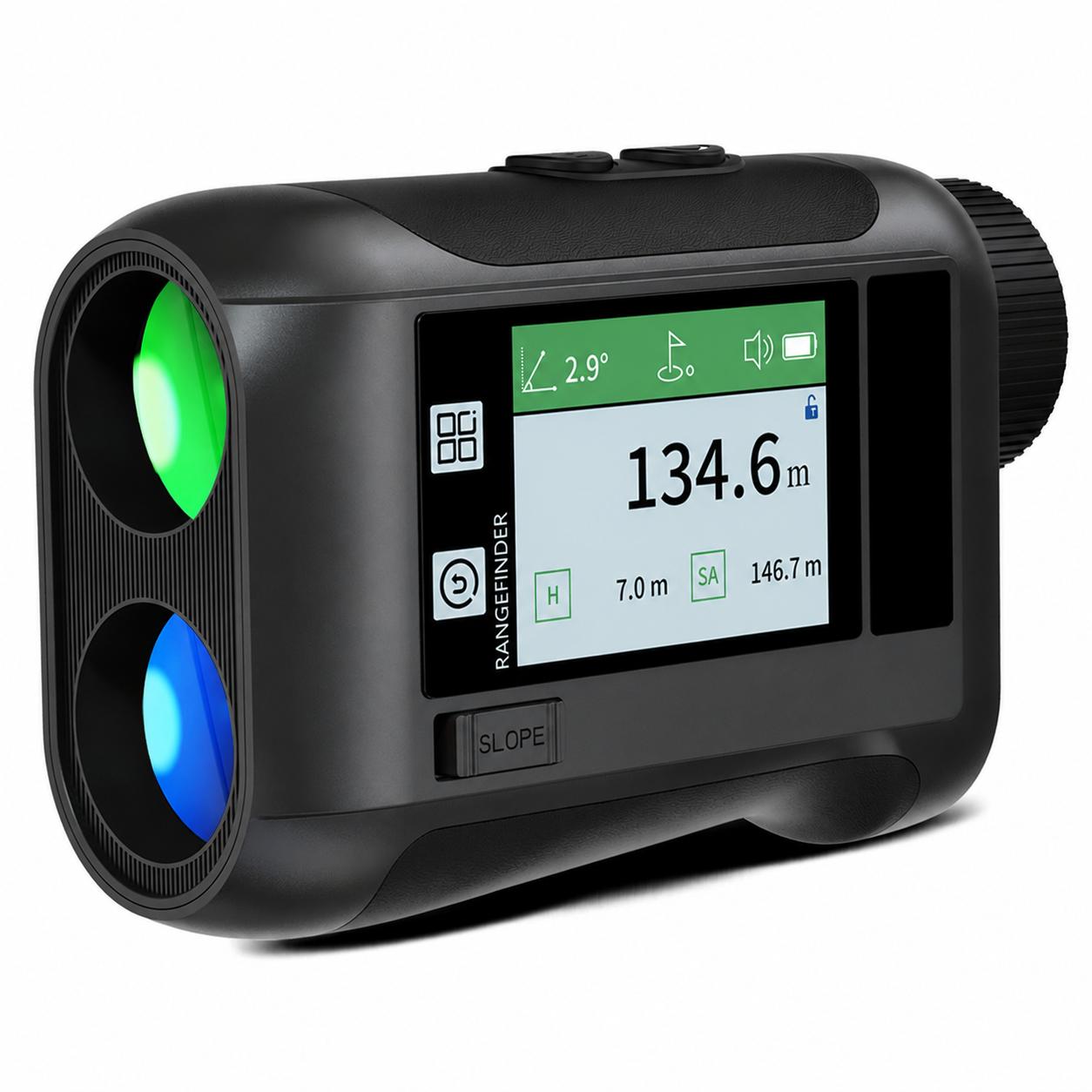 Wiederaufladbarer 600m Golf-entfernungsmesser Mit Laser-neigungsmessung Und Touchscreen Zur Distanzmessung Auf Dem Golfplatz