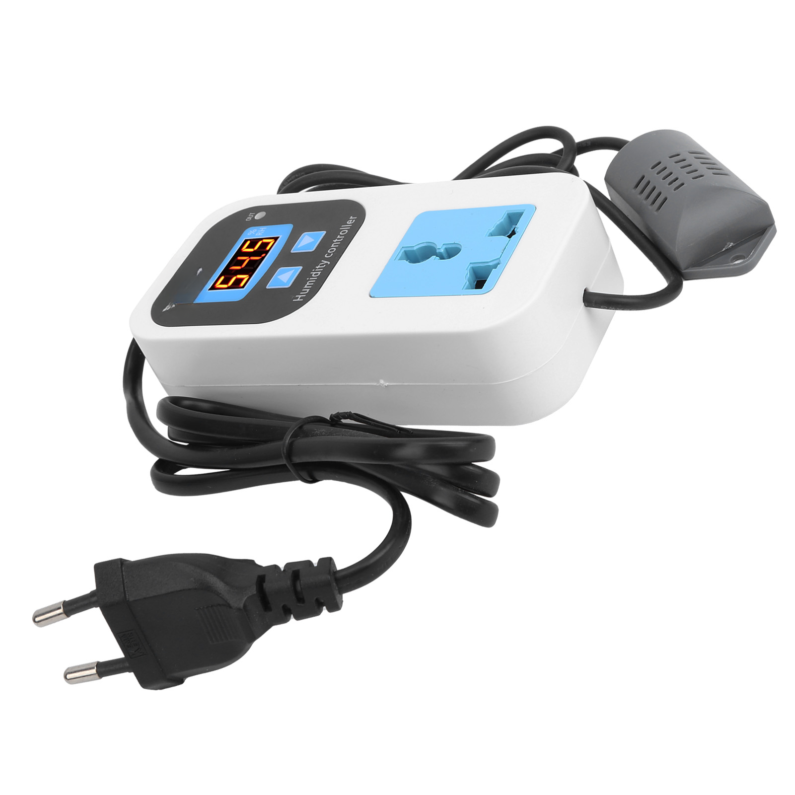 Digitaler Feuchtigkeitsregler 10 A Mit Netzstecker, 0–99 % Genauigkeit, 0,1 % Rf, Led-anzeige, Verstärktes Abs-gehäuse, Für Gewächshaus/haushalt