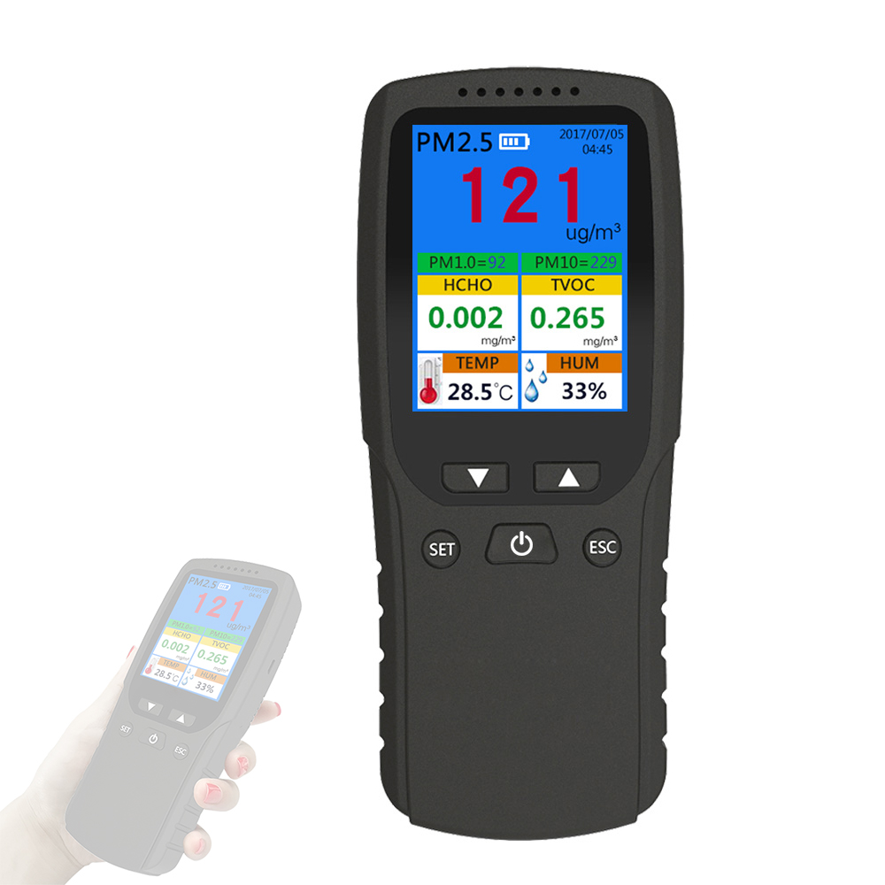 Pm2,5-luftqualitätsmonitor Für Innenräume Mit Digitalanzeige, Multifunktionaler Thermo-hygrometer-sensor Zur Tvoc-messung