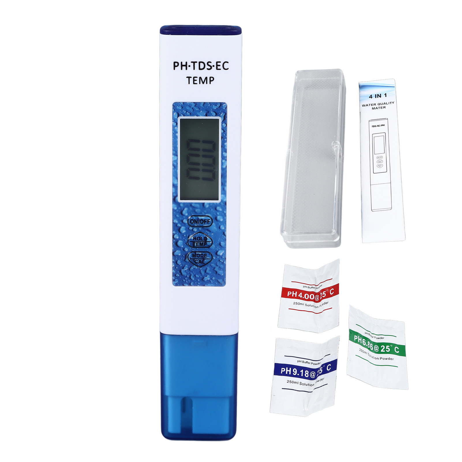 4-in-1 Wasserqualitätstester – Tragbarer Ph-, Tds- Und Ec-analysator Mit Titan-sonde Und Hintergrundbeleuchtetem Lcd-display Für Aquarien