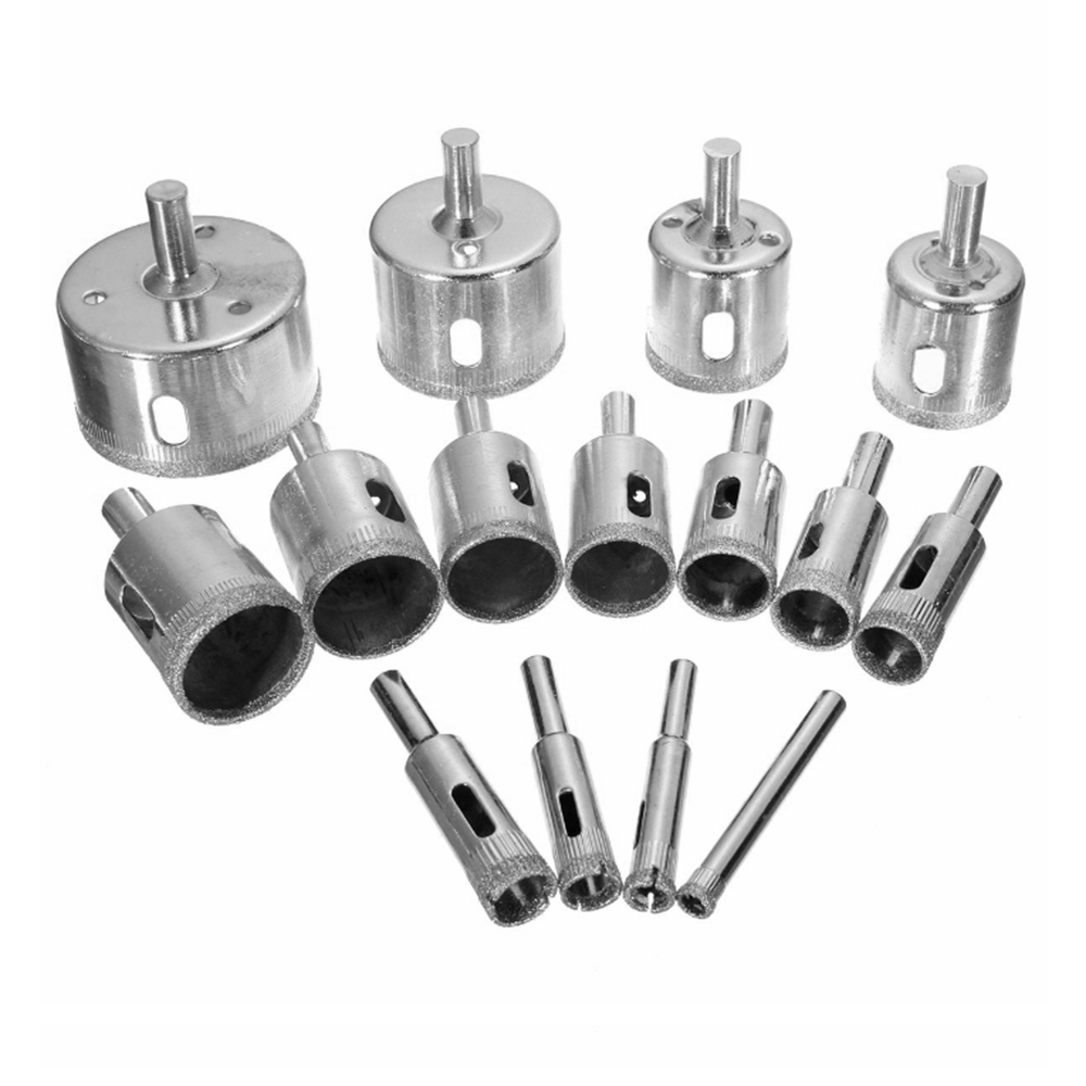 Diamant-fliesenbohrer-set, 15 Größen, 6–50 Mm, Schnelles Schneiden Von Keramik, Marmor, Granit Und Glas