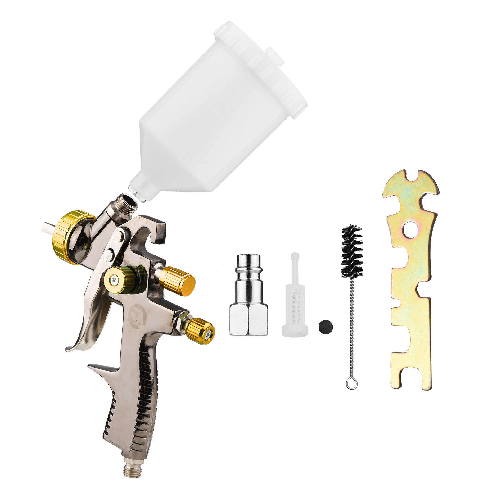 Lvlp 1,8-mm-druckluft-spritzgerät, 600-ml-becher, Schwerkraftzufuhr, Mini-tragbare Farbspritzpistole, 360°