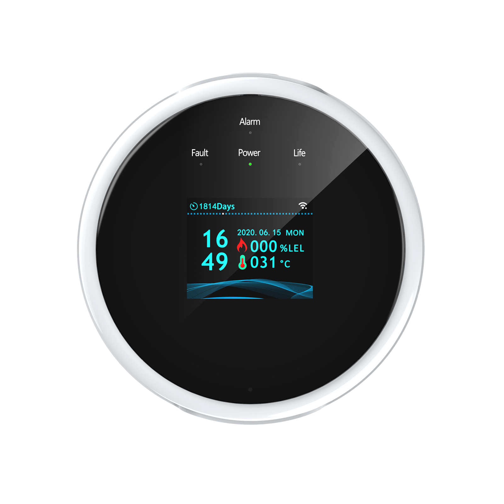 Wlan-gasleckmelder Und Brandmelder Mit Wandmontiertem Lcd-bildschirm, App-steuerung, Intelligentem Erdgas-/lpg-tester Und Warnfunktion