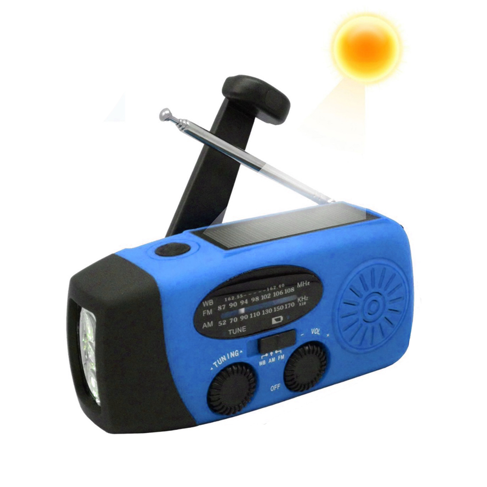 2000-mah-notfallradio Mit Handkurbel Und Taschenlampe – Solarbetriebene Wetteranzeige Mit Usb-ladefunktion Für Camping Und Wandern