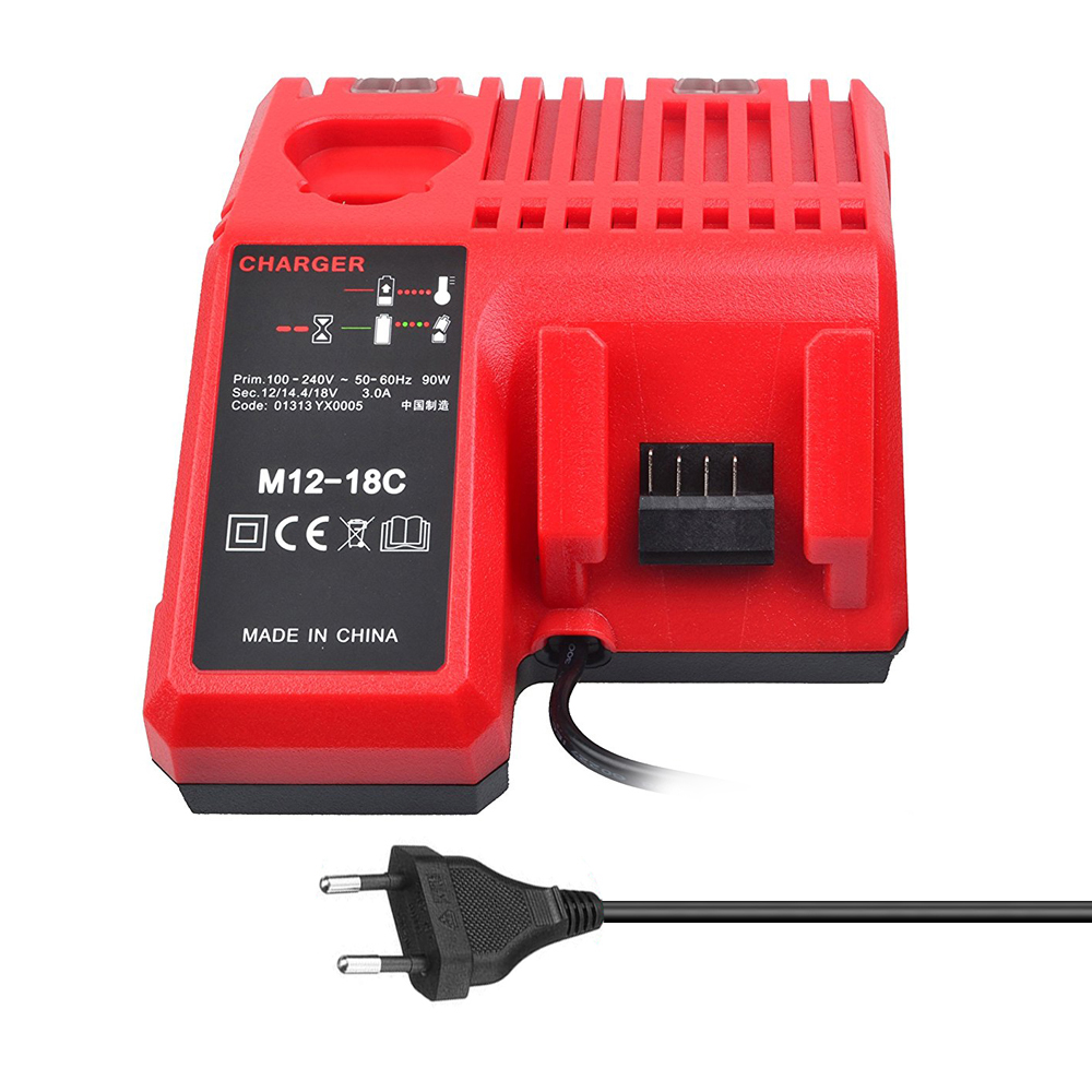 Li-ion Akkuladegerät M12-18c Für Milwaukee 12v, 14, 4 Und 18 Lithium-batterien (referenzen C1418c, 48-11-1815 1828 1840, M18, M14 M12).