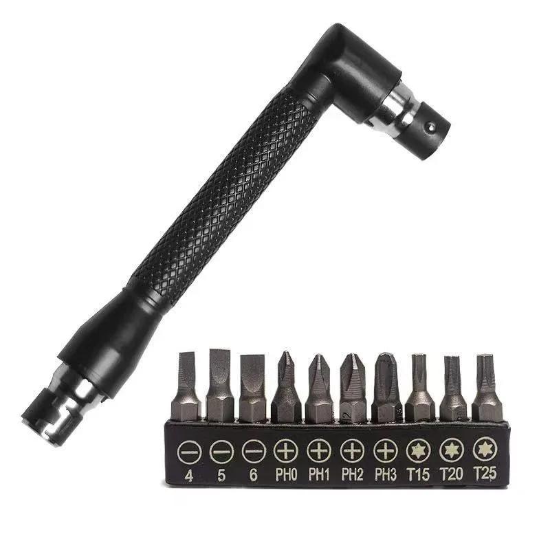 6,35 Mm Doppel-l-förmiger Innensechskantschlüssel Mit 10 Bit-aufnahmen Und Kompaktem Griff Für Schwer Zugängliche Stellen