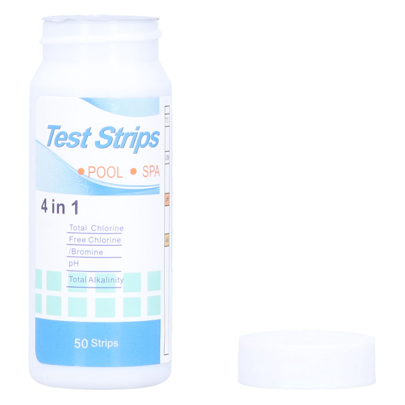 50 4-in-1-wasserteststreifen Für Pools Und Whirlpools: Chlorfrei, Chlor/brom, Ph-wert, Alkalität