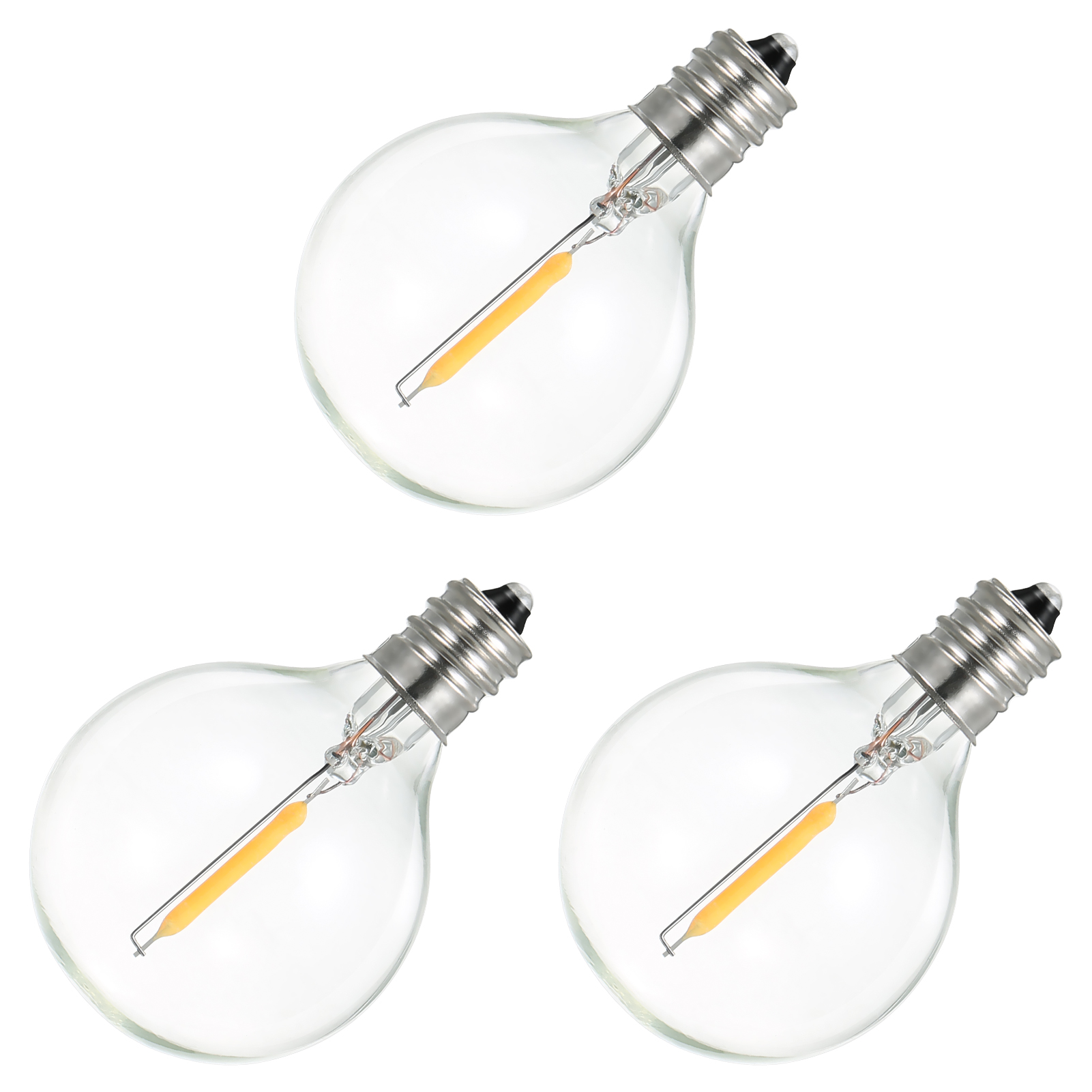 G40 1w Ac110-120v Ersatzbirnen, 3er-pack, E12-sockel, Warmweißes Glas, Lichterketten Für Den Innen- Und Außenbereich