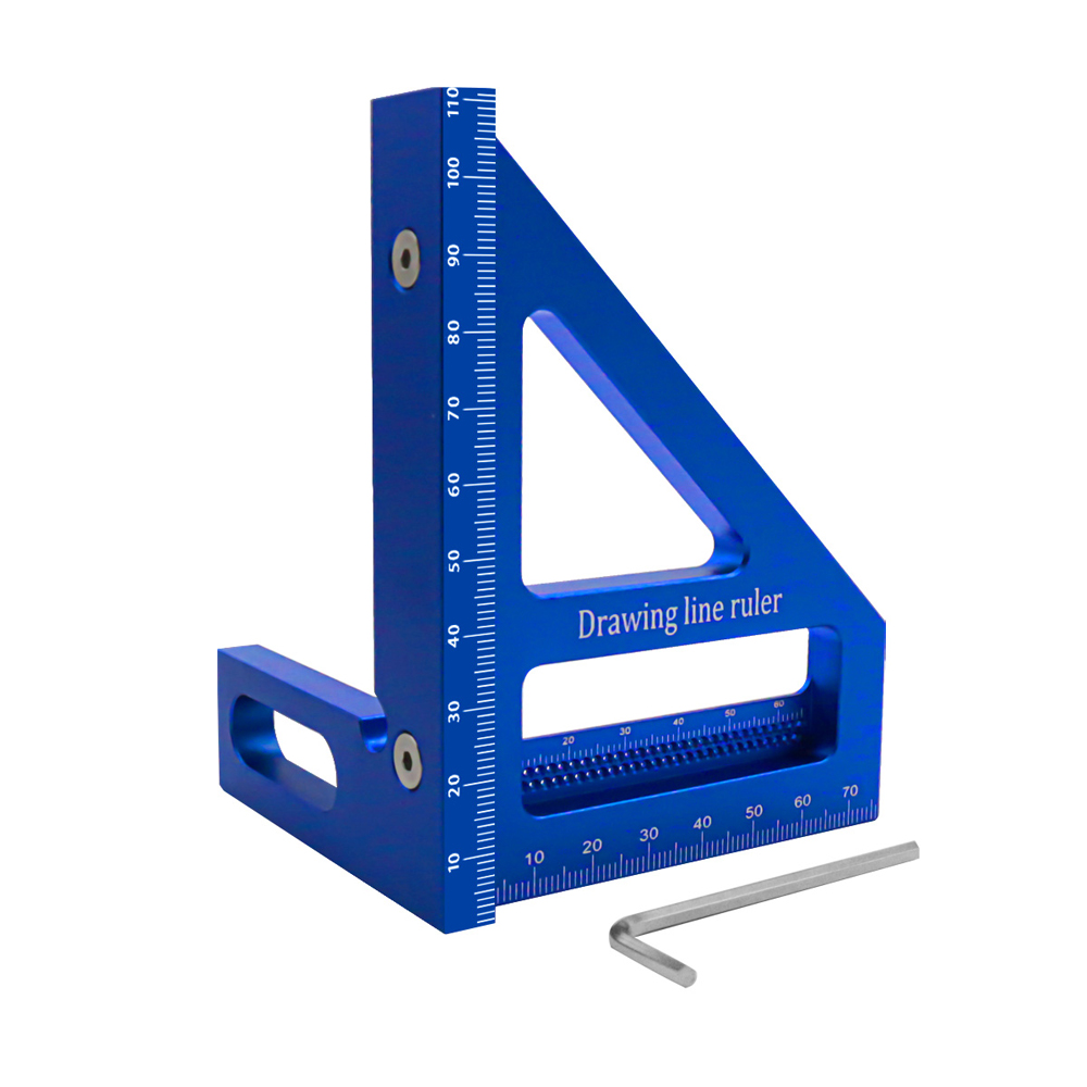 Dreieckiges Messwinkelmesser (45/90 Grad), Winkelmesser, Messwerkzeug Aus Aluminiumlegierung Für Zimmerleute Und Ingenieure