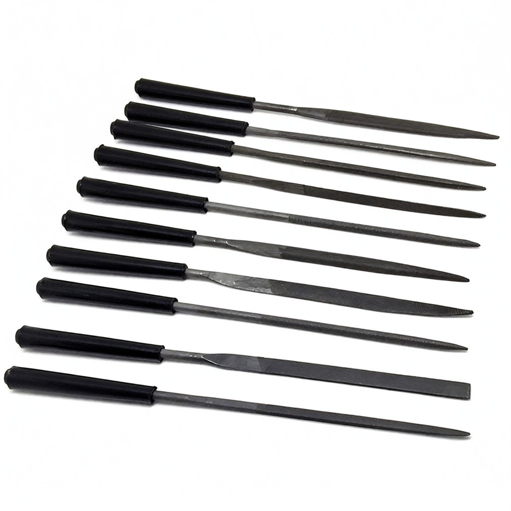 Set Mit 10 Polierten Feilen Für Gitarrenbünde Und -sättel - Professionelles Reparaturwerkzeug Für Gitarrenbauer Und Saiteninstrumente