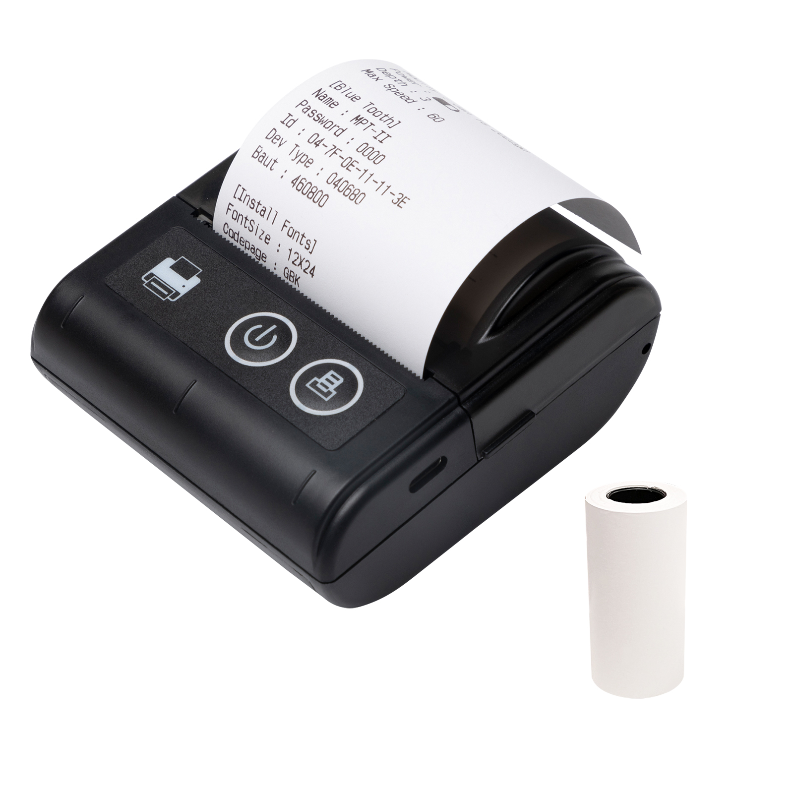 Tragbarer Bluetooth-thermodrucker (57 Mm) Für Restaurants, Hochgeschwindigkeits-bondrucker (kabellos), Kompatibel Mit Ios Und Android
