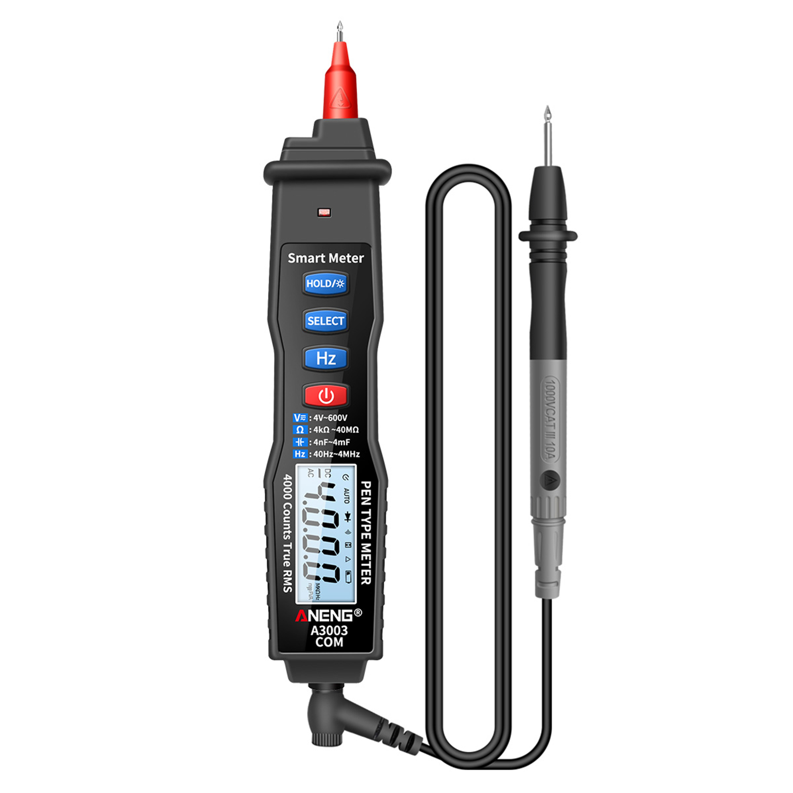 Aneng Ncv Digital-multimeter-stift, Ac/dc-voltmeter, Ohmmeter, Widerstands-, Kapazitäts- Und Frequenzmessgerät, Tragbarer Leitungstester Mit 4000 Zähleranzeigen