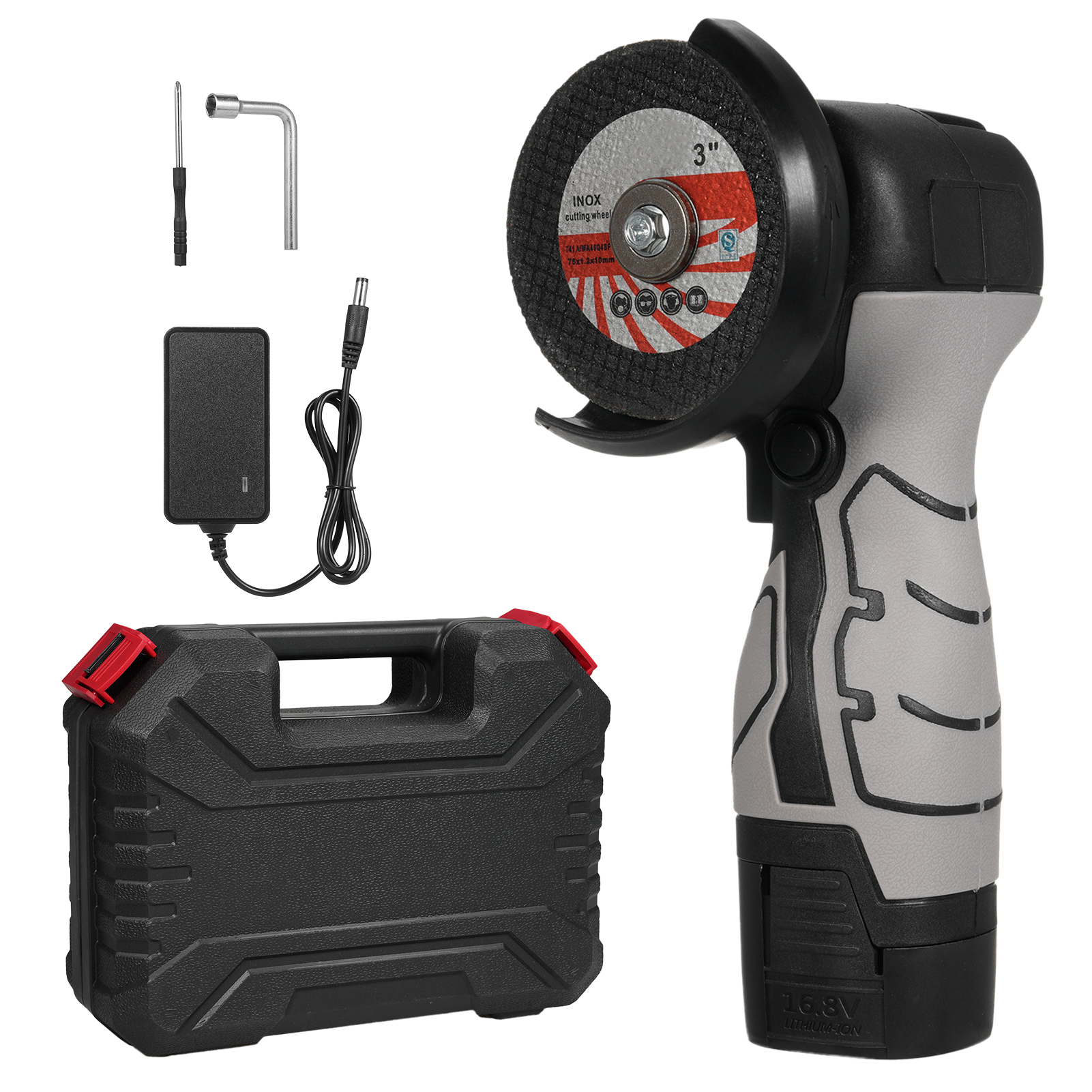16,8-v-akku-winkelschleifer, 7000 U/min, 730 G, 2000 Mah, Zum Schneiden Von Metall, Fliesen Und Zum Schleifen