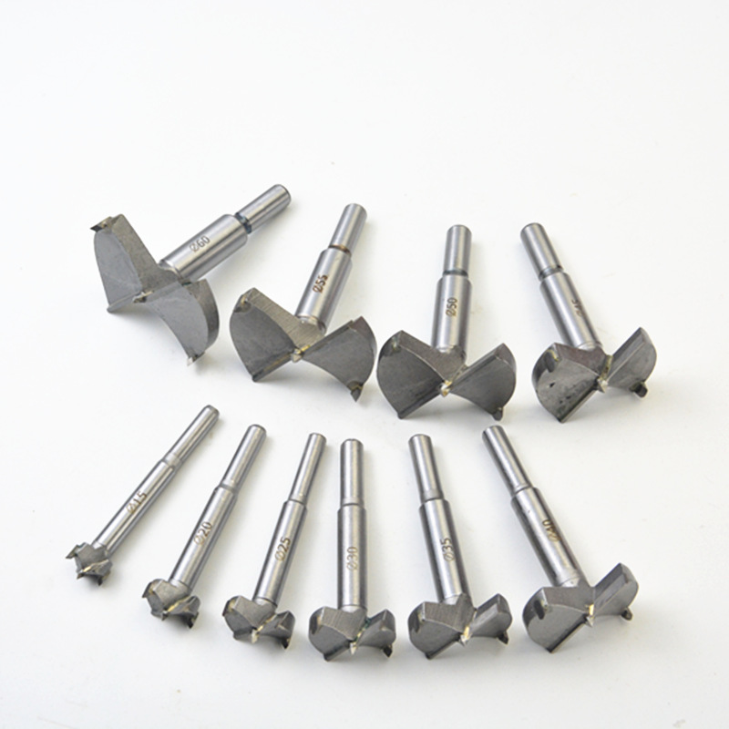 Set Mit 10 Flachbohrern 15–60 Mm Für Holz, 60-mm-lochaufweiter Aus Aluminiumlegierung Mit Durchmessermarkierungen, Für