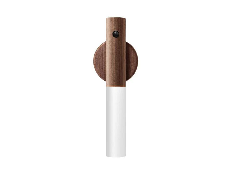 Wiederaufladbare Led-nachtleuchte Mit Bewegungsmelder Für Den Innenbereich, Ideal Für Wände, Treppen, Schränke Oder Flure – Dunkles Holz