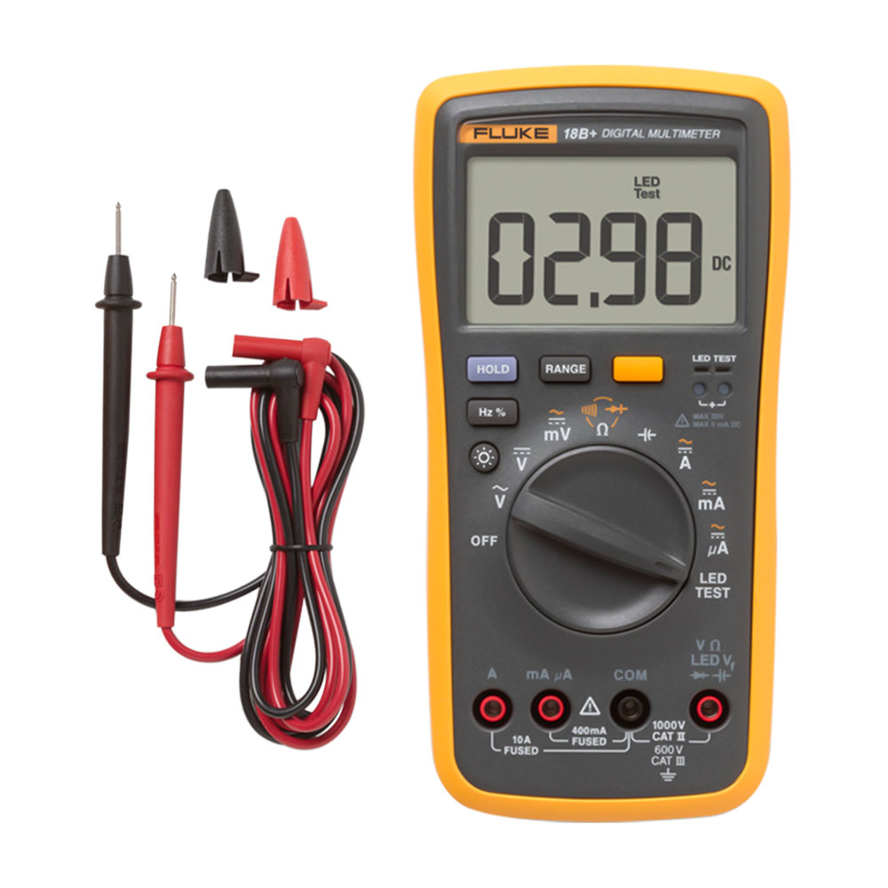 Fluke F18b Tragbares Digitalmultimeter Mit 4000 Counts, Voltmeter, Amperemeter, Universal, Ac/dc-spannungsmessung, Widerstands-, Kapazitäts- Und Diodenmessung