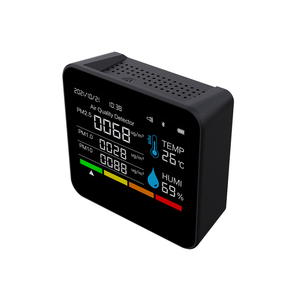Tragbares Co2-luftmessgerät, 1-ppm-sensor, Co2-temperatur-, Feuchtigkeits- Und Pm2,5-detektor, Alarm, Mobile App, Für