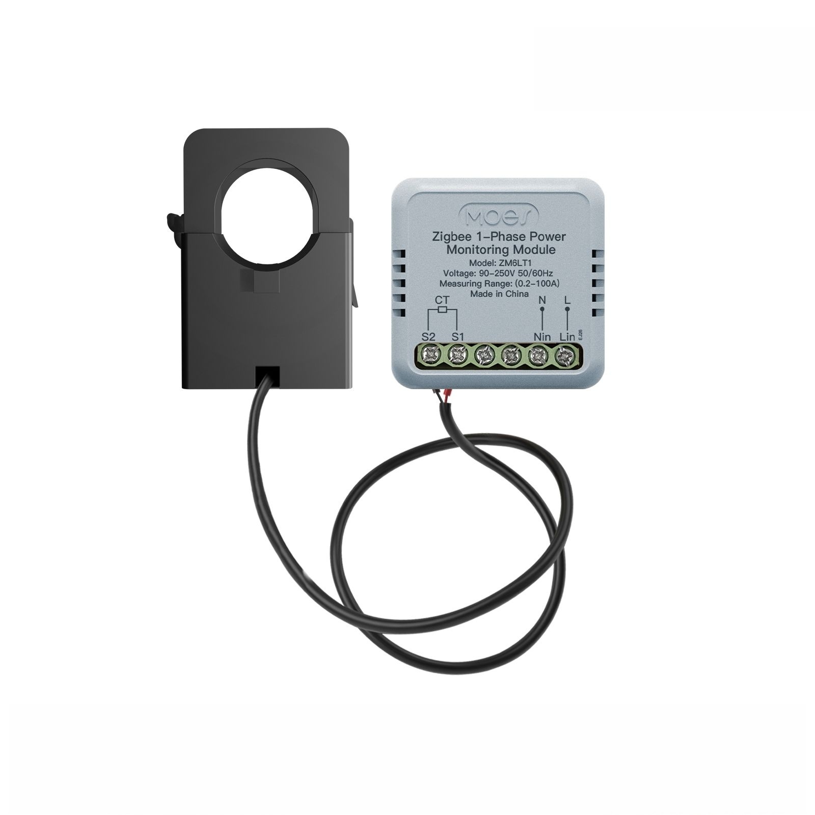 Intelligenter Zigbee-energiezähler, 100-a-einphasen-leistungszähler Mit Stromzange, Bidirektionale App-messwerte, 90–250 V, Überstromschutz