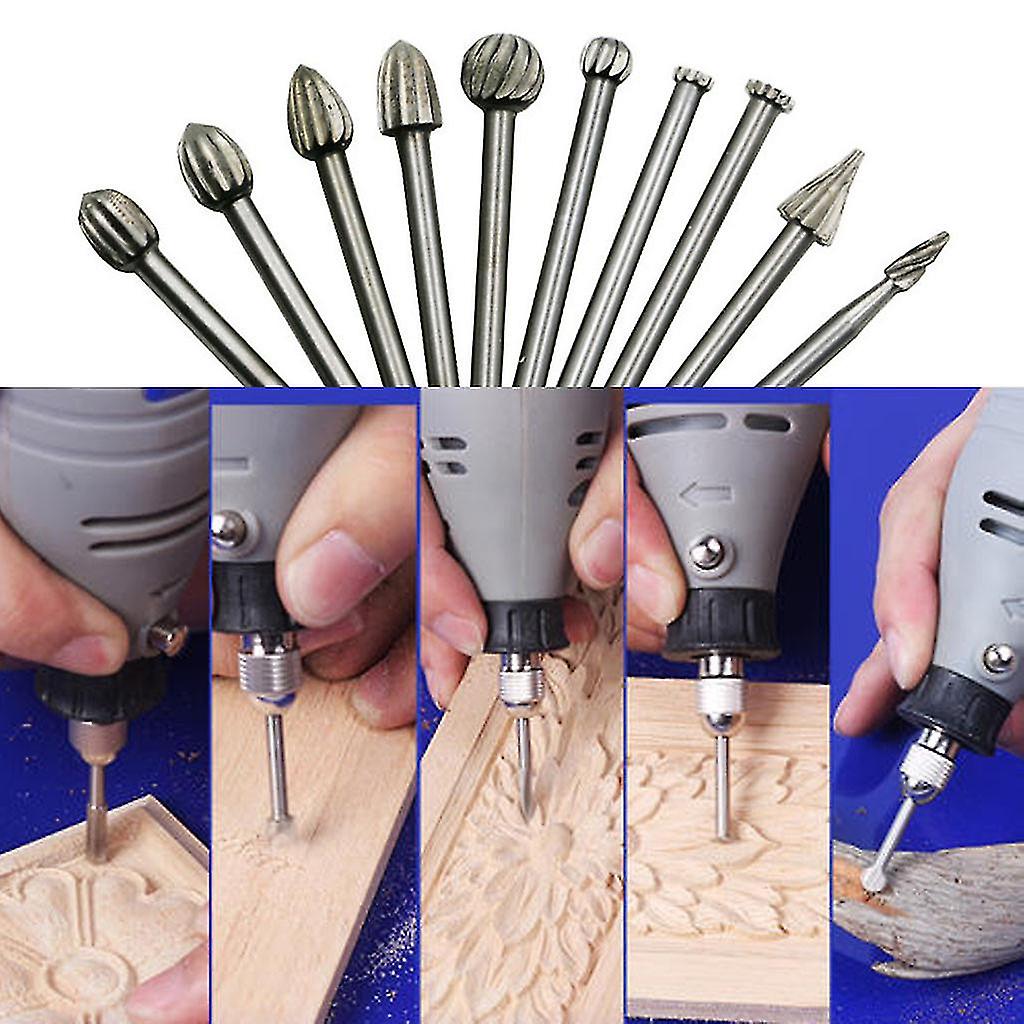 20-teiliges Hss-holzbearbeitungs-fräserset Für Bohrmaschinen – Rotationsfeile Mit 3,1-mm-schaft Zum Schnitzen