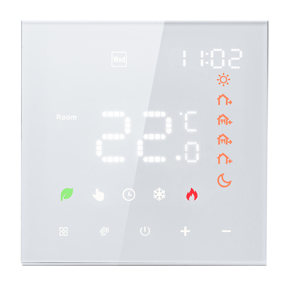 Wandmontierter Elektrischer Heizungsthermostat 86x86mm Touchscreen ±0,5°c, 16a Wlan-regler, Kompatibel Mit Heizkörpern