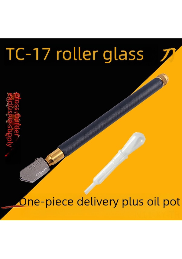 Toyo Japanisches Glasmesser, Tc-17 Rollglasmesser, Eisengriff, Gelb