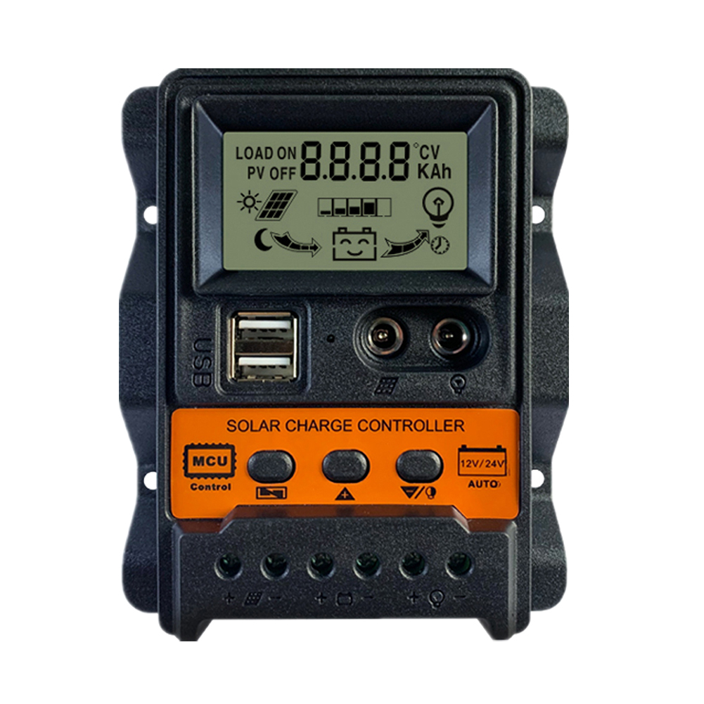 30-a-solarladeregler, Batterieregler Mit Zwei 5-v-usb-anschlüssen, 12-v-/24-v-pwm, Einstellbaren Automatikprogrammen, Lcd-bildschirm