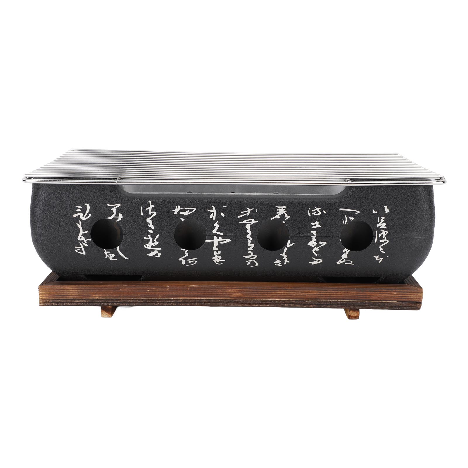 Rechteckiger Japanischer Holzkohlegrill, Kalligrafie-stil, Schnelles Aufheizen, Sockel Aus Aluminiumlegierung Für Camping, Xl-größe.