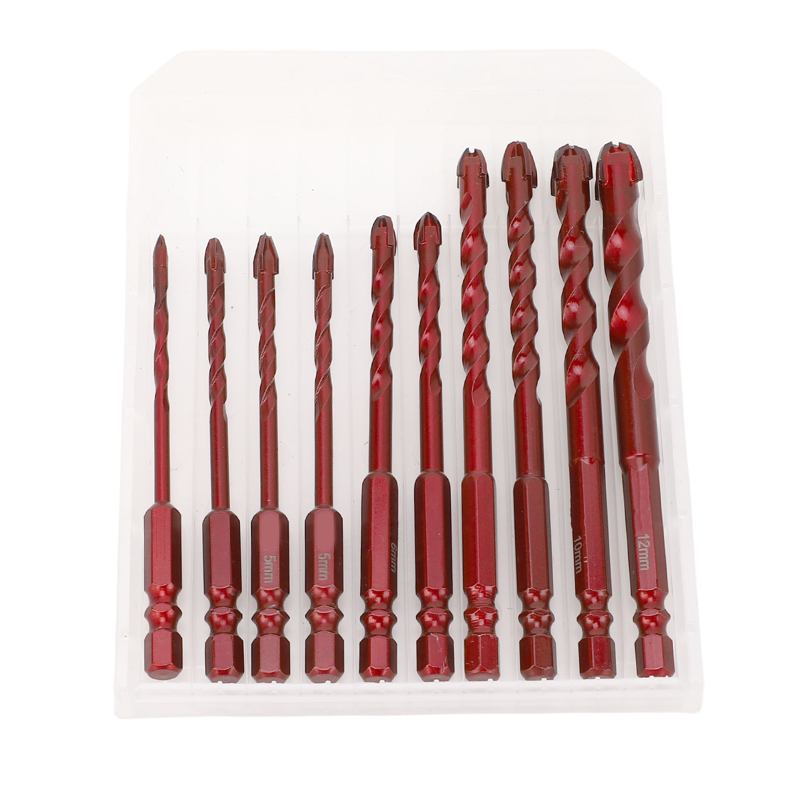 Packung Mit 10 Hochleistungs-betonbohrern Aus Kobaltstahl Von 3 Bis 12 Mm (1/8 Zoll Bis 1/2 Zoll) Für Fliesen, Glas, Ziegel, Keramik Und Holz.