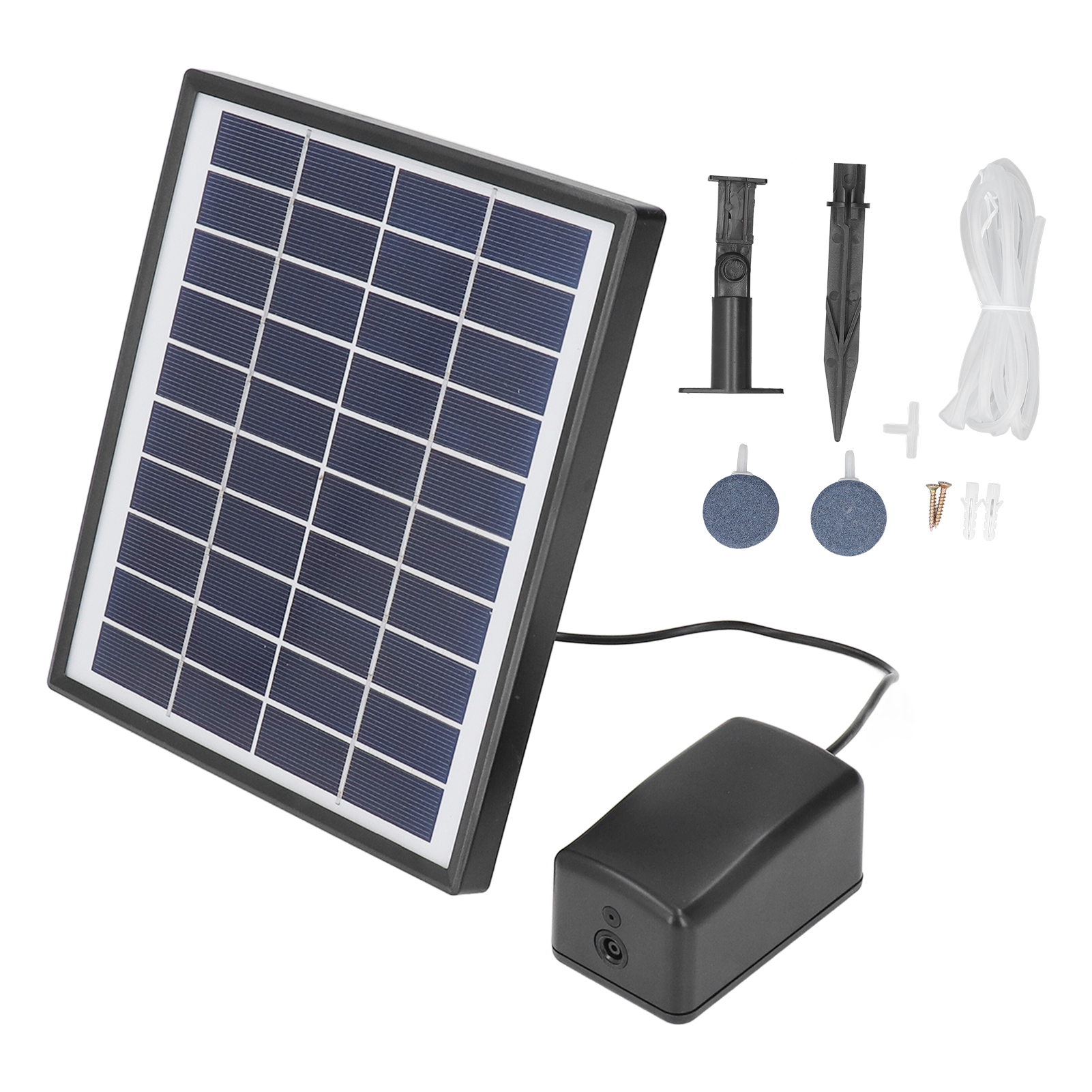 Miniatur-solar-teichpumpe (10 V, 6 W Gleichstrom), Springbrunnen-luftpumpen-set Mit Verstellbarem Solarpanel Und Sprudelstein