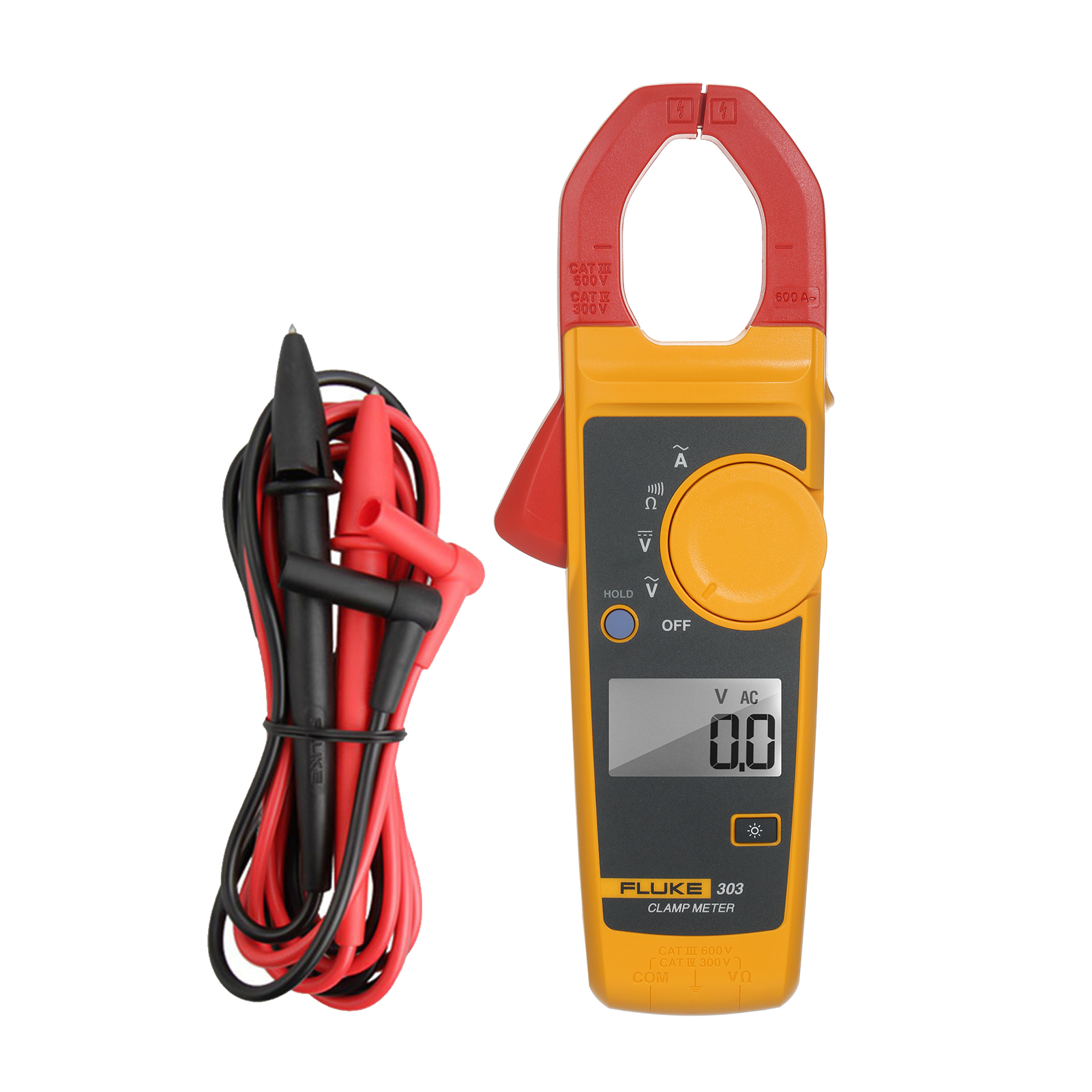 Fluke F303 Tragbares Zangenamperemeter, Lcd-digitalmultimeter, Universalmultimeter, Amperemeter, 600 A Ac/dc-voltmeter, Dc/ac-voltmeter.