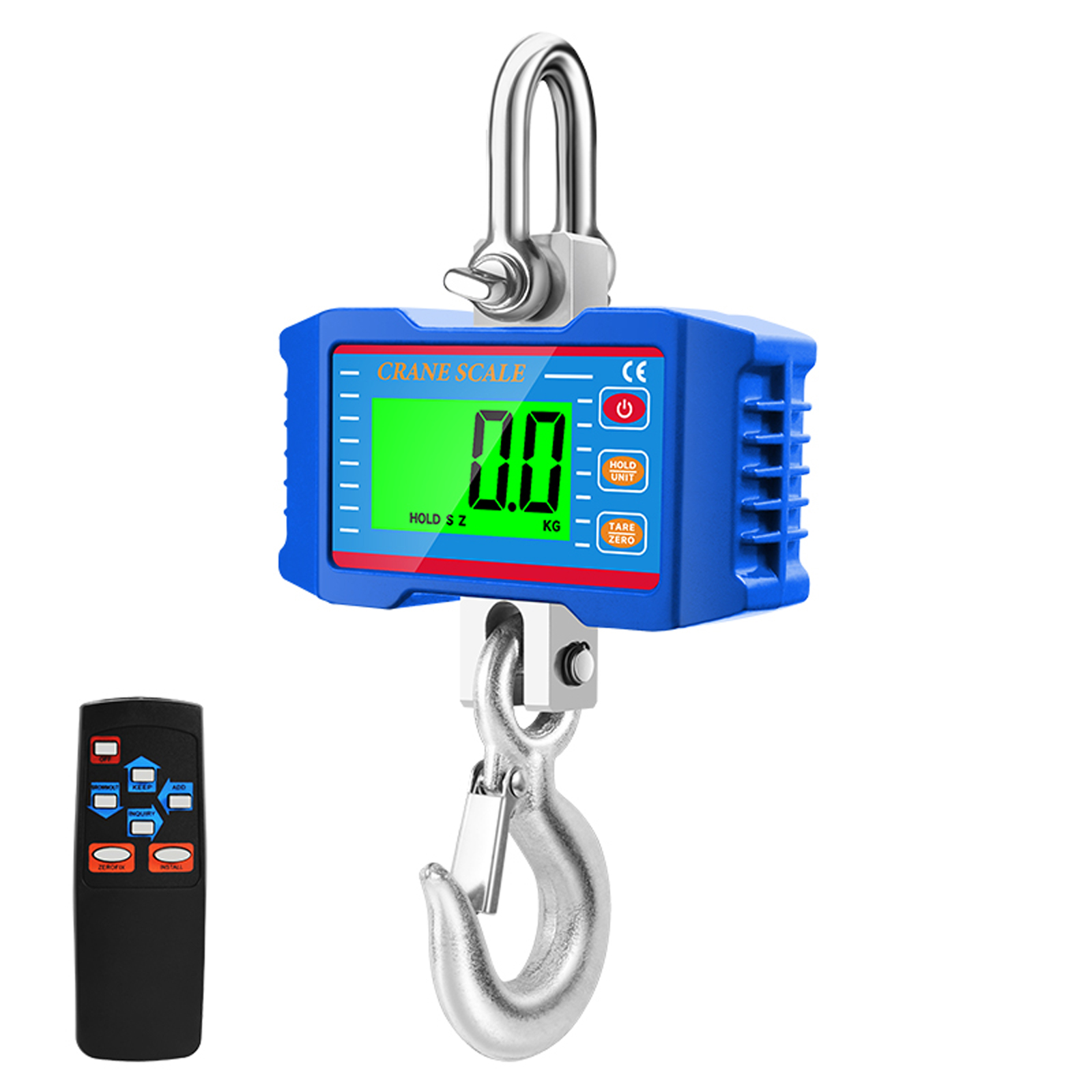 Digitale Kranwaage Bis 1000 Kg, Robustes Industriedesign Mit Hintergrundbeleuchtetem Lcd-display, Einheitenumschaltung Und Tarafunktion, Ideal Für Baustellen Und Märkte