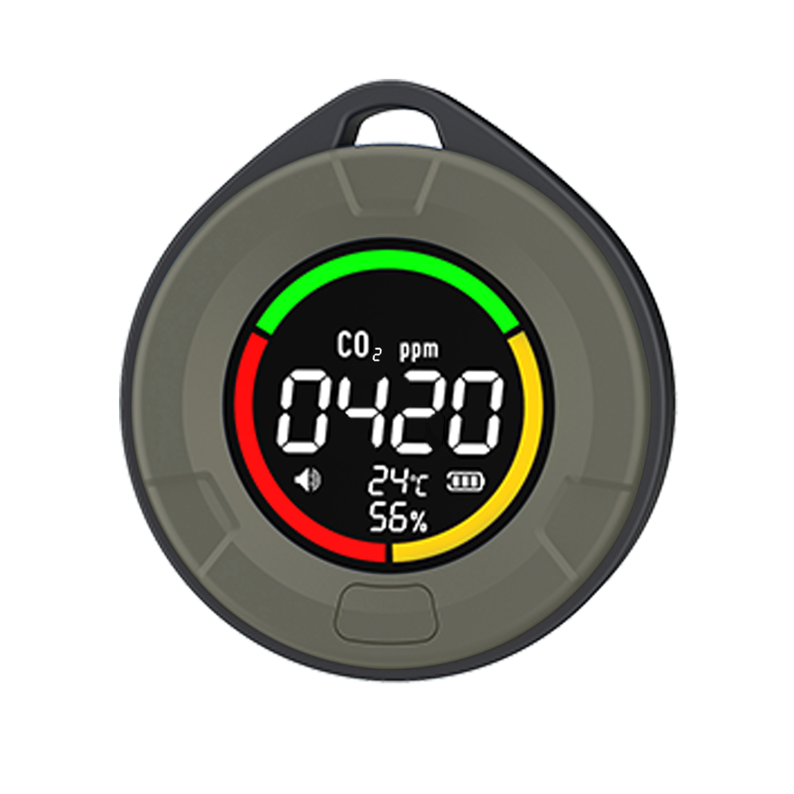 Co2-detektor Für Innenräume Mit Lcd-bildschirm, Messbereich 400–5000 Ppm, Tragbarer Sensor, 1000 Mah Akku, Wiederaufladbar, Usb-c-anschluss, Monitor