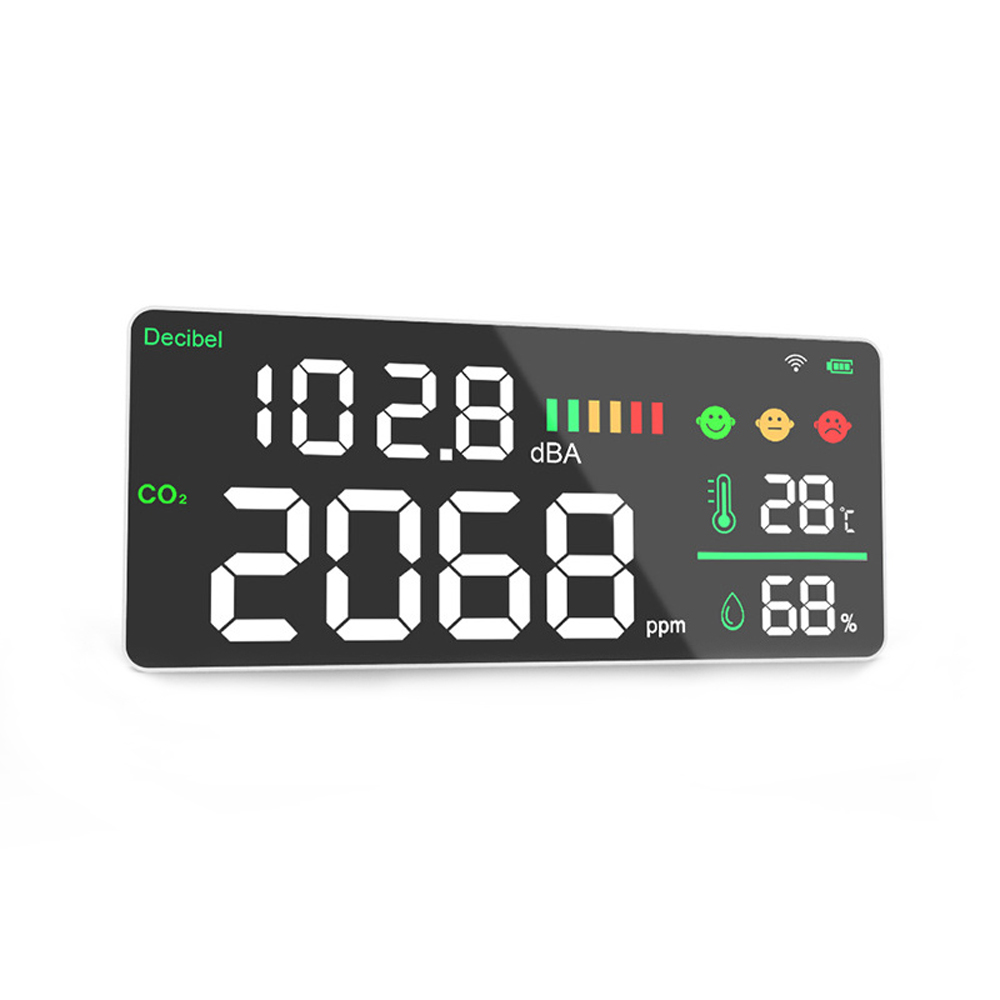 270-mm-wand-raumluftqualitätsmonitor Mit Co2-messung – Einstellbarer Akustischer Alarm (800–2000 Ppm) Für Schlafzimmer Und Büro