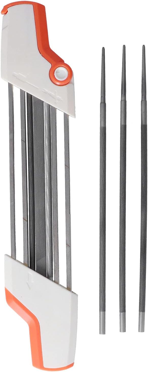3/8-zoll-kettensägenkettenschärfer, 5,5-mm-stahlfeile Mit Sicherheitsgriff, Manuelles Schärfset Für Gartensägen
