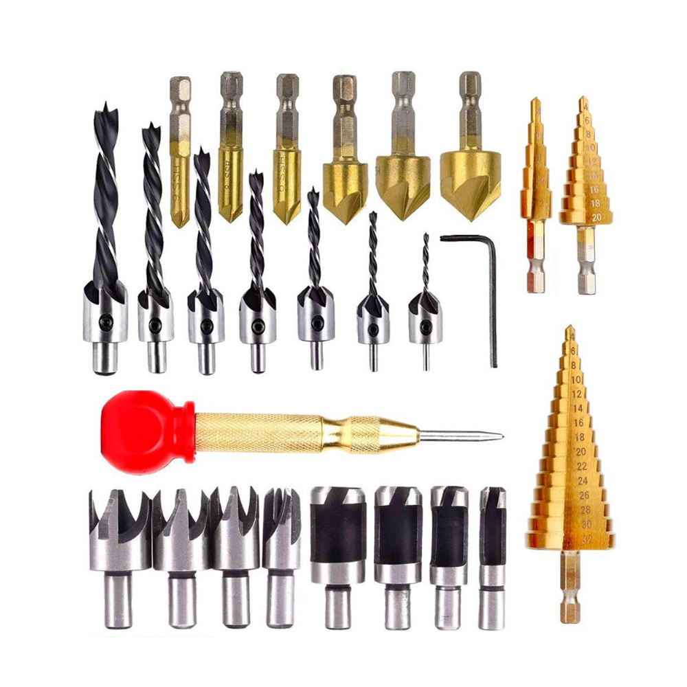 26-teiliges Senkbohrer-set Mit 3-32-mm-bohrern Für Holz Und Nichteisenmetalle