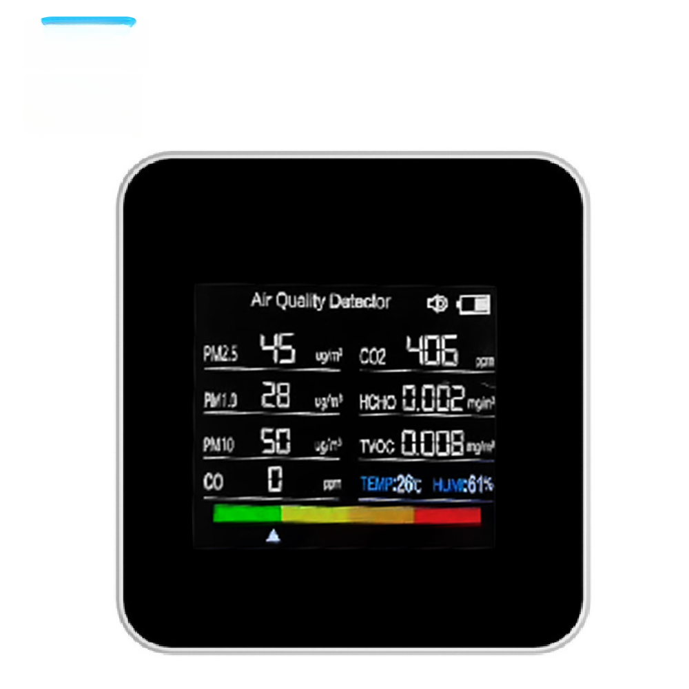 Tuya 14-in-1 Wlan-smart-luftqualitätsmonitor, Co2-detektor Für Innenräume, Co2/co/tvoc/hcho/pm2,5/pm1,0/pm10/luftfeuchtigkeit/uhrzeit/datum